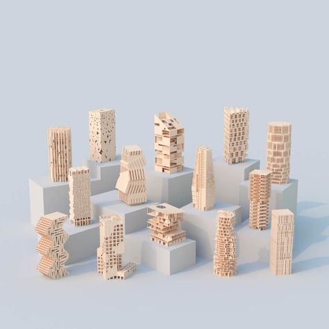 New Models for Cross-Laminated Timber - Metropolis Massing Model Architecture, Parametric Tower, Massing Model, Architecture Parametric, Harvard Gsd, Mass Timber, Model Architecture, Facade Panel, Timber Architecture