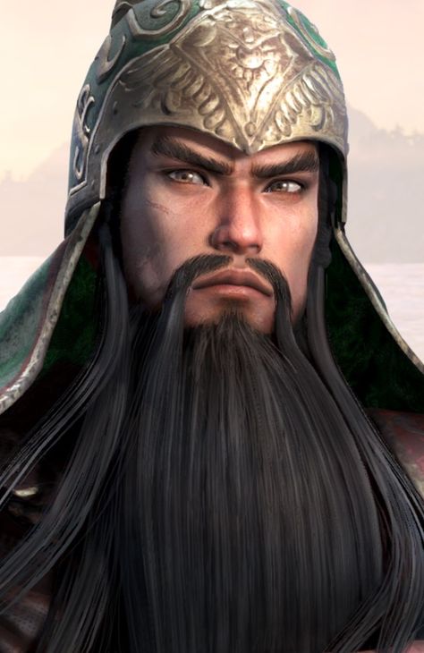 Guan yu sworn brother of Liu bei and zhang fei and known for his long beard Kwan Kong, Zhang Fei, Sengoku Musou, Dynasty Warriors 6, Liu Bei, Guan Yu, Long Beard, Samurai Warriors, Chinese Warrior