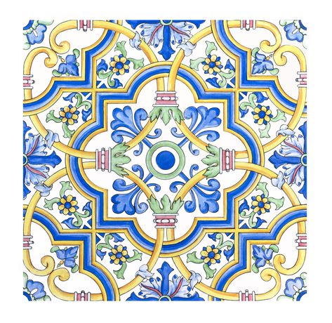 Italian Illustration, Mandala Watercolor, Clay Aiken, Italian Pattern, Traditional Textiles, Art Deco Tiles, Arabesque Design, Blue Board, Applied Art