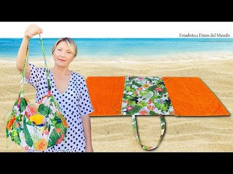 Haga Este Bolso Toalla Fácil Para La Playa / Truco De Costura Para Principiantes - YouTube Bag For The Beach, Towel Bag, Beach Towel Bag, Go To The Beach, Beautiful Beaches, Beach Towel, The Beach, Sewing