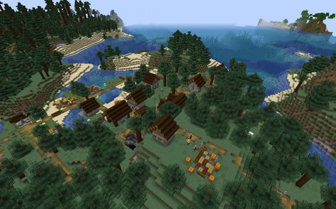 Minecraft Taiga Village, Minecraft Village Seeds, Best Minecraft Seeds, Cool Minecraft Seeds, Minecraft Seeds, Forest Village, Minecraft Seed, Minecraft Pictures, Horse Armor