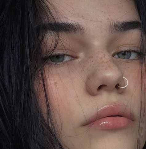 Black Hair, Piercings, Close Up, A Woman, Makeup, Hair, Black, Make Up