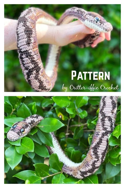 Crochet Ball Python, Crocheted Bugs, Crochet Snake Pattern Free, Crochet Snakes, Crocheted Snake, Snake Crochet Pattern, Crochet Snake Pattern, Goose Amigurumi, Ball Python Snake