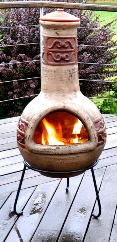 Essential clay chiminea safety FAQs Chiminea Ideas Outdoor Spaces, Chiminea Ideas, Clay Chiminea, Chiminea Fire Pit, Terra Cotta Plant, Airbnb Hosting, Bbq Cover, High Iron, Standing Stone