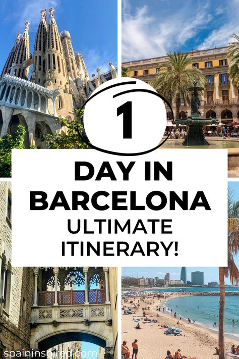 One Day in Barcelona: Ultimate 24-Hour Itinerary (2024) Barcelona Tourist Attractions, Barcelona Day Trips, Barcelona Tourist, Travel In Spain, Barcelona Vacation, Spain Destinations, Barcelona Guide, Barcelona Itinerary, Barcelona Travel Guide