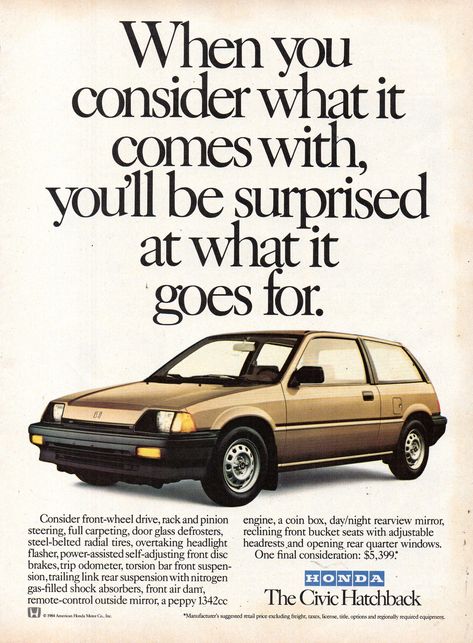 https://flic.kr/p/2fymWyo | 1985 Honda Civic 3 Door Hatchback USA Original Magazine Advertisement Acura Cars, Automobile Advertising, Honda Civic Hatchback, Civic Hatchback, Car Brochure, Honda Motors, Honda (car), Acura Tsx, Honda Cars