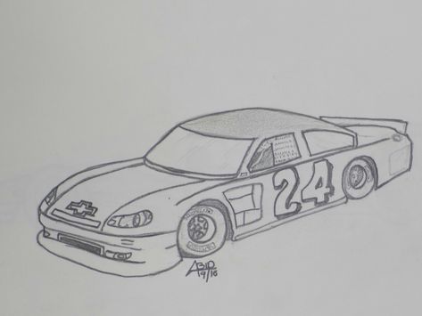 Easy Race Car Drawing, Nascar Tattoo, Nascar Drawing, Racecar Drawings, Race Car Drawing, Salon Window, Nascar Racers, Easy Disney Drawings, Nascar Cars