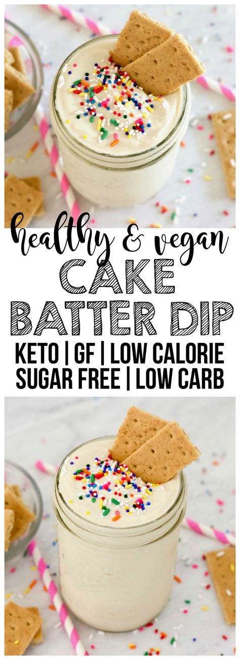 Vegan Cake Batter Dip (Keto + Sugar-Free + Gluten-Free) Cake Batter Dip, Dessert Dip Recipes, Dessert Restaurant, Cake Batter Cookies, Pudding Chia, Keto Vegan, Healthy Vegan Snacks, Desserts Vegan, Dessert Dips