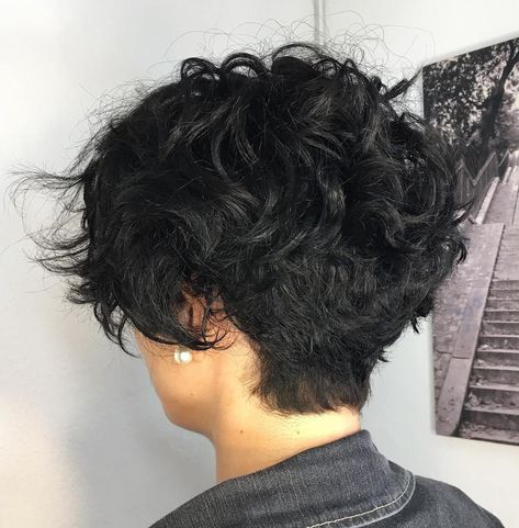 60 Most Delightful Short Wavy Hairstyles Asymmetrical Pixie Curly Hair, Asymmetrical Haircut Curly, Asymmetrical Curly Haircut, Bob Hairstyles For Brunettes, Asymmetrical Curly Hair, Curly Asymmetrical Bob, Asymmetrical Haircuts, Short Wavy Hairstyles, Short Wavy Haircuts