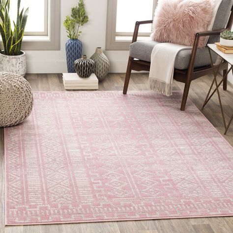 Dakota Fields Windley Distressed Pale Pink/Gray Area Rug & Reviews Pink Rugs, Southwest Rugs, White Carpet, Bedroom Area Rug, Moroccan Area Rug, Pink Area Rug, Pink Rug, White Area Rug, Living Room Carpet