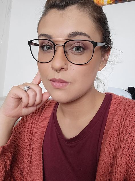 Nose Piercing Stud With Glasses, Nose Piercing Stud, Septum Jewelry, Septum Piercing, Nose Stud, Nose Piercing, Piercings, Tattoos