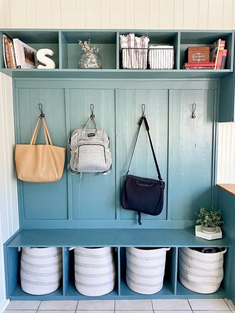 DIY Mudroom Makeover: Entryway Coat Rack Transformation - Shoe Makes New Diy Entryway Shoe Rack, Coat Rack With Bench Entryway, Garage Coat Rack Ideas, Diy Entryway Wall Organizer, Diy Garage Coat And Shoe Storage, Coat And Shoe Rack Entryway, Coat Shoe Rack Entryway, Diy Coat Rack Wall Entryway Shoe Storage, Small Coat Rack Ideas Entryway