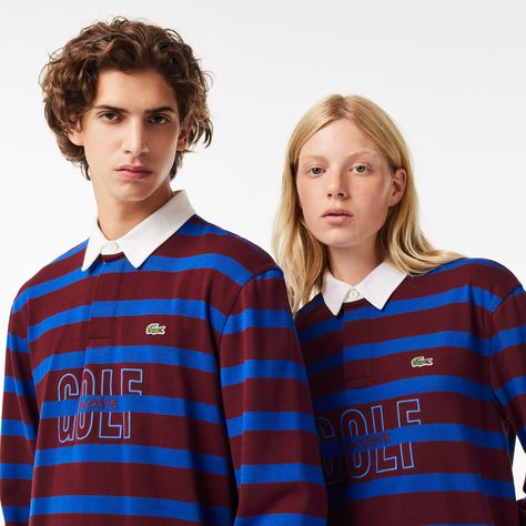 This new Lacoste rugby shirt ticks all the boxes: two-tone stripes, a contrast collar and embroidery on the bust. XL cut: choose a smaller size if you prefer a more fitted style. Lacoste France, Polo Lacoste, Contrast Collar, Rugby Shirt, Look Plus, 2024 Collection, Ticks, Rugby, Stripes