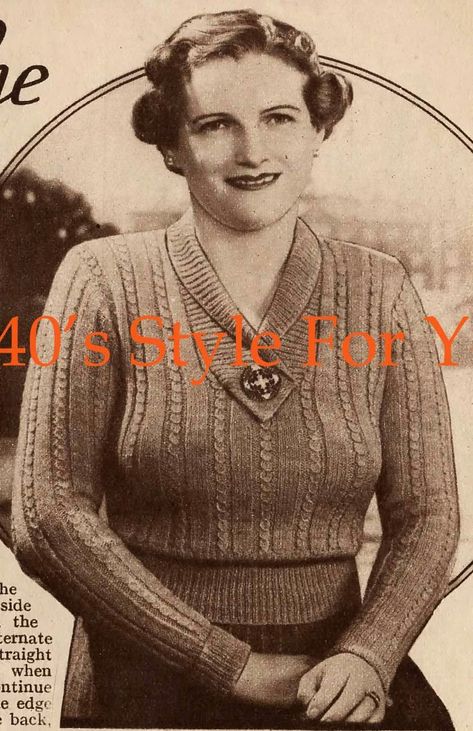 Jumper Patterns Free, Knitting Jumper, 1940's Style, Knitting Hacks, Jumper Knitting Pattern, Jumper Patterns, Vintage Knitting Patterns, Vintage Couture, 1940s Fashion