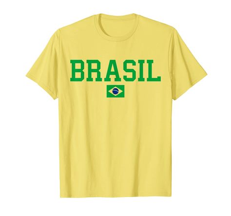 PRICES MAY VARY. Brazil T Shirt Women Men Kids Brasil Brazilian Flag Yellow Tee. A great gift for Brazil soccer / football fans and anyone who loves Brazil! Brazil T Shirt Women Men Kids Brasil Brazilian Flag Yellow Tee Features cool sportive athletic style letters and the flag of Brazil. Perfect for mothers, fathers, boys, girls, friends and family! Lightweight, Classic fit, Double-needle sleeve and bottom hem Brazil Jersey, Brazil T Shirt, Brazil Men, Brazil Shirt, Brazil Soccer, Brazilian Flag, Brazil Flag, Pant Trends, Volley Ball