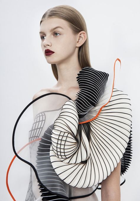 Innovative Fashion Collection Designed with 3D Printing Technology - My Modern Met 4d Shapes, Noa Raviv, Architectural Fashion, Collection Clothes, 3d Printing Fashion, Sculptural Fashion, Textil Design, 3d Fashion, Natalia Vodianova