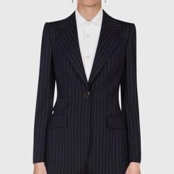 Blazer Pin, Pin Stripe Suit, Stripe Suit, Wool Leggings, Dolce Gabbana Jacket, Suit Outfit, Workwear Style, Women's Blazers, Woman Suit Fashion