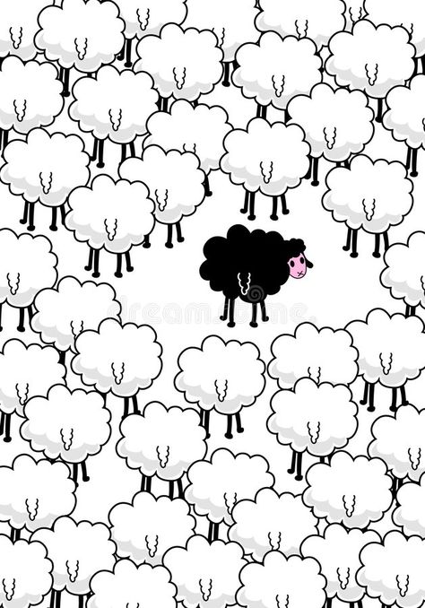 Sheep Quotes, Sheep Drawing, Black Sheep Of The Family, Baa Baa Black Sheep, Sheep Art, Animal Antics, Doodle On Photo, Black Sheep, Drawing Images