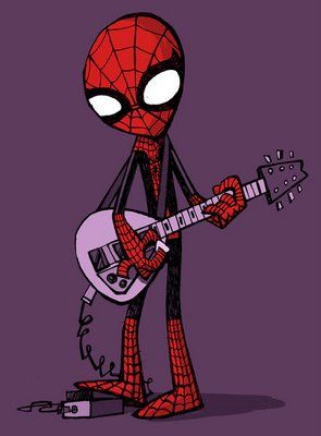 Spider-Man+guitar = incredible. Spider Man Guitar, Spiderman Guitar, Spiderman Music, Vox Guitar, Collage Project, Jim Morrison Movie, Andrew Garfield Spiderman, Garfield Spiderman, Spiderman Art Sketch