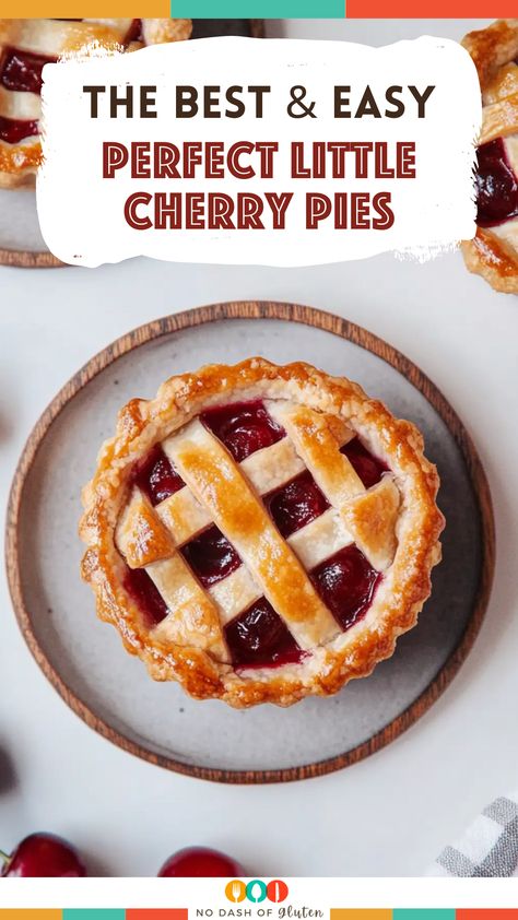 Perfect Little Cherry Pies Small Fruit Pies, Sour Cherry Dessert Recipes, Small Cherry Pies, Individual Cherry Pies, Small Pie Recipes, Mini Cherry Pie Recipe, Mini Pie Crust Ideas, Cherry Hand Pies Recipes, Tiny Pies