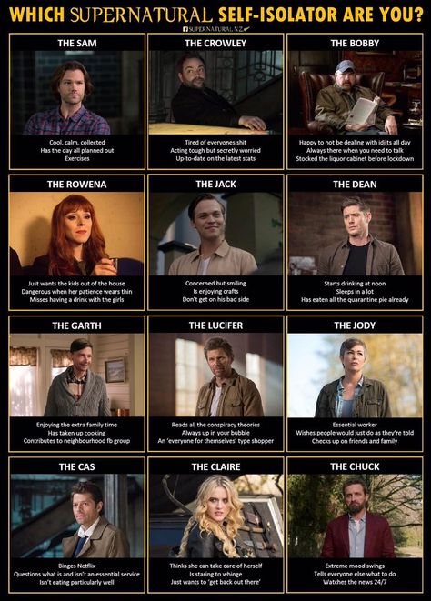 Andie on Twitter: "Saw on fb. Which one are you? @FangasmSPN @TheOnlyDJQualls @therealKripke @kimrhodes4real @RuthieConnell @RabbitHole_BB @RobBenedict @_KingBooks_ @HillyHindi @mishacollins #Supernatural #SPNFamily… https://t.co/EBLmbmVvjI" Bobby X Crowley, Supernatural Jokes, Supernatural Fanfiction, Notes Letters, Retro Future, Supernatural Quotes, Character Analysis, Supernatural Memes, Supernatural Funny