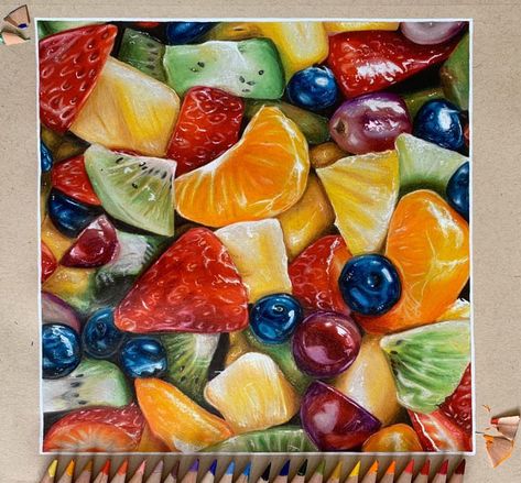 Fruit Salad Drawing, Salad Drawing, Fruit Drawing, Fruit Salad, Colored Pencils, Art Work, Let Me, Salad, Pencil