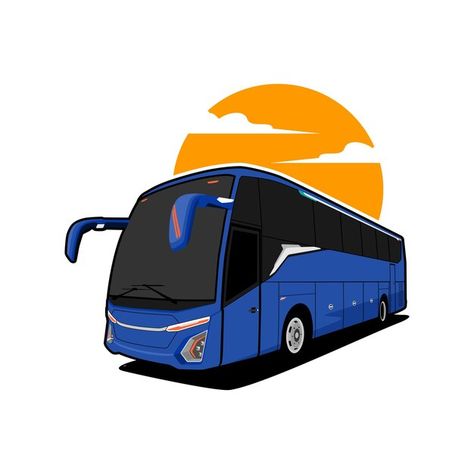 Vector modern bus illustration | Premium Vector #Freepik #vector #transportation #trip #bus #travel Danfo Bus Art, Vector Bus, Bus Images, Bus Logo, Trip Logo, Bus Painting, Bus Illustration, Merek Mobil, Travel Bus