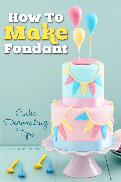 Best Homemade Fondant Recipe, Home Made Fondant, Rolled Fondant Recipe, Easy Cake Ideas, Homemade Fondant Recipes, Cakes To Bake, Simple Cake Decorating, Cake Recipes For Beginners, Homemade Fondant