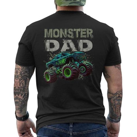 Shop Monster Truck Dad Family Matching Monster Truck Lovers  Mens Back Print T Shirt. Available on many styles, sizes, and colors. Monster Truck Birthday Cake, Monster Truck Shirt, Birthday Family Shirts, Monster Truck Kids, Truck Birthday Cakes, Back Print T Shirt, Monster Truck Party, Truck Shirt, Truck Birthday