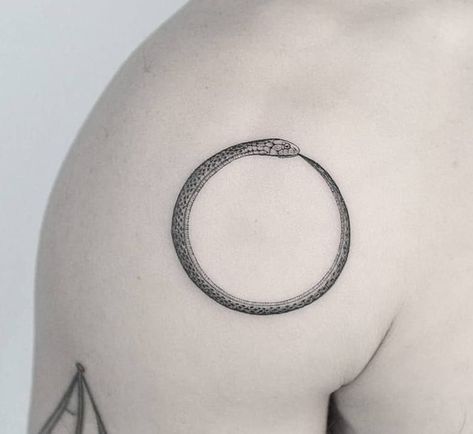 Alchemy Tattoo, Minimalist Tattoo Meaning, Ouroboros Tattoo, Paris Tattoo, Typography Tattoo, French Tattoo, Circle Tattoo, Wild Tattoo, Delicate Tattoo