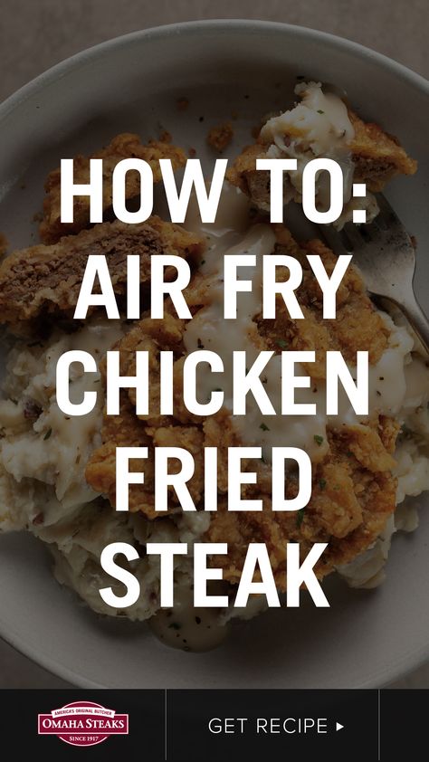 Minute Steak In Air Fryer, Minute Steaks In Air Fryer, Air Fry Chicken Fried Steak, Air Fried Chicken Fried Steak, Chicken Fried Steak Air Fryer, Crispy Juicy Tender, Air Fryer Chicken Fried Steak, Steak In The Air Fryer, The Best Air Fryer Chicken