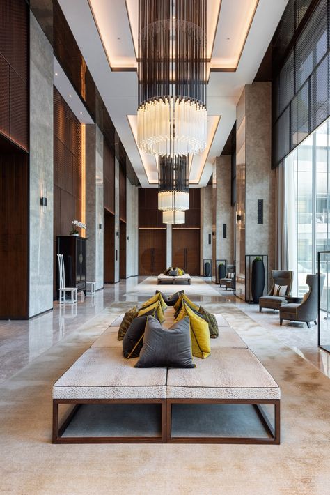 Raffles Hotel by LW Design group | Hotel interiors Luxury Condo Lobby Design, Small Hotel Lobby Design, Loggia Design, Hotel Lobby Lounge, Modern Hotel Lobby, Luxury Hotels Interior, Raffles Hotel, Luxury Hotels Lobby, Lobby Furniture