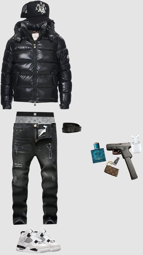 Nyc Drill Outfit, Uk Winter Drip, Outfits Drip Hombre, Hood Dude Outfits, Uk Drip Outfits Men, American Drip, Us Drip, Clean Outfits, Nyc Drill