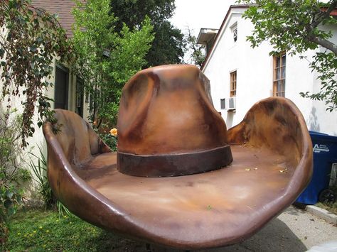 There's no such thing as a cowboy hat that's too big. Am I right? You can thank Robert Yancy for this giant tribute to the West. #FoamHat #FoamProps Giant Cowboy Hat, Foam Props, Theatre Set, Cowboy Hat, Cowboy Hats, Cowboy, Hats