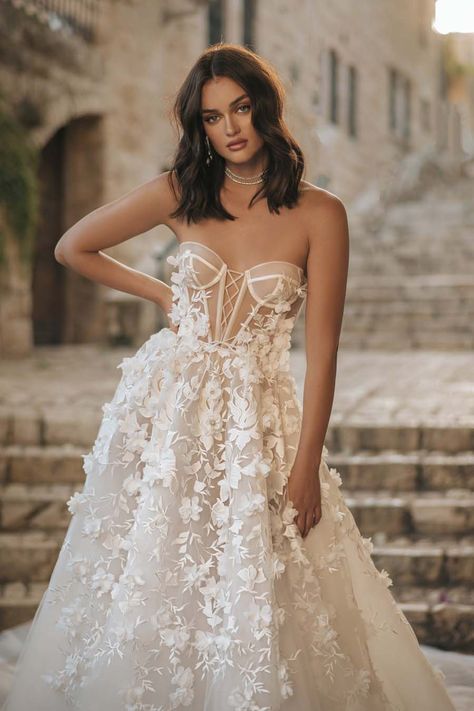 Berta Bridal, Aline Wedding Dress, Fabulous Wedding, Occasion Dresses Wedding, Print Flower, A Wedding Dress, Gorgeous Wedding Dress, Wedding Dress Inspiration, Bustiers