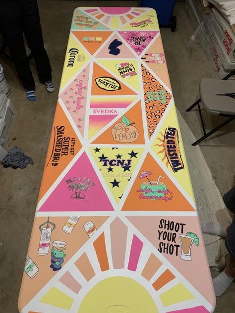 Beer Pong Diy Table, Drinking Pong Table, Customized Beer Pong Table, Fireball Pong Table, Easy Pong Table Ideas, Lets Get Hammered Shark Pong Table, Beer Dye Table Painting, Wedding Beer Pong Table Painted, Pong Table Sayings