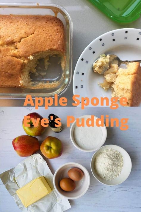 Peach Sponge Pudding, Sponge Dessert, Apple Sponge Pudding, Eves Pudding, Sponge Pudding, Apple Desserts Easy, Apple Dishes, School Dinners, Desserts With Biscuits