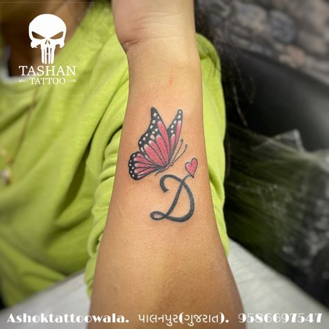 TashanTattoo
AshokTattooWala
S.20. Tirupati plaza
Opp. New bus stand
Near gd modi collage
Palanpur (gujrat)
9586697547
9687533310 D Name Tattoo Design, Durga Name Tattoo, Letter D Tattoo Design, Letter D Tattoos, D Name Tattoo, Butterfly With Letter Tattoo, D Letter Tattoo, Butterfly Tattoo With Name, Letter D Tattoo