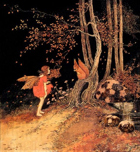 "Another fabulous illustration from an old storybook.   Total print size- 8.117\" x 8.8\"  ALL illustrations can be DOWNSIZED without losing clarity or sharpness. Not all illustrations can be ENLARGED. You are purchasing an incredibly sharp, clear, digital image scanned at a high resolution, 300dpi in jpg form.  Once payment is received, you will be able to INSTANTLY DOWNLOAD YOUR IMAGE(S).   Our images can fit on 8.5 x 11 paper.  **THE ANNOYING WATERMARK WILL NOT APPEAR ON YOUR DOWNLOAD** What fabulous things can you create?  Announcements, Invitations, and place cards, (think wedding, engagements, baby!) Paper Arts:             Jewelry:          Used on transfers:     Print and Frame For: Greeting cards       Earrings         Tee-shirts                    Baby's Nursery Stationery Classic Fairy Art, Vintage Woodland Illustration, Vintage Storybook Illustrations, Vintage Fall Illustration, Old Storybook Illustrations, Old Illustration Vintage, Storybook Art Vintage, Fairytale Illustration Vintage, Old Fairytale Illustration