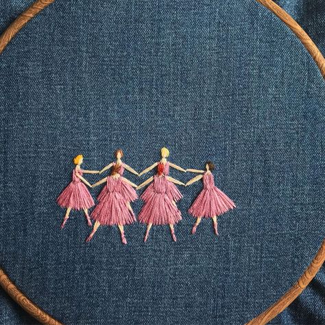 The Sewing Songbird on Instagram: “Morning everyone, I’ve got a couple of new ideas for new works, so I’ve started on a new ballerina piece. Very early days with this one, it…” Dancer Embroidery, Ballerina Crafts, Ballerina Embroidery, Embroidery Patterns Vintage, Needlework Patterns, New Works, Morning Everyone, Cute Embroidery, Embroidery Designs Fashion