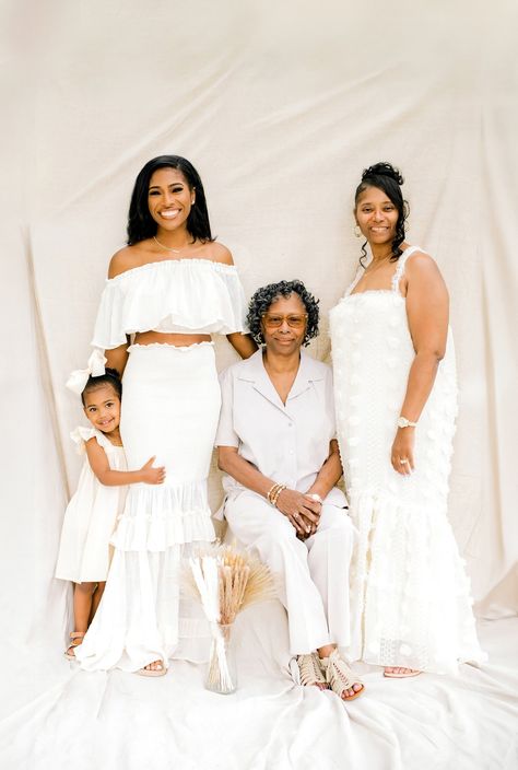 Four Generations Photo Ideas | Four Generations Of Black Women | Four Generations Photo Idea | Black Family Photoshoot | Mommy And Me Photoshoot Idea | Canvas Background | Black Women Photoshoot | Black Women Photoshoot Ideas | Generational Photo Shoot | Generational Photo Shoot Black Women | Generational Photo Shoot Ideas | Mothers Day Photo Shoot Ideas | Mothers Day Photoshoot | Outdoor Studio Photography | Linen Outfits | Black Moms| Mom And Daughter Photo Ideas Female Family Photoshoot, Grown Mom And Daughter Photoshoot, Women Generation Pictures, 3 Generation Pictures Ideas Women Black, Mother Daughter Photoshoot Black Women, 4 Generation Picture Ideas Women, Sister Photo Shoots Black, Mom And Daughter Photo Ideas Black Women, Adult Mother Daughter Photo Shoot Ideas