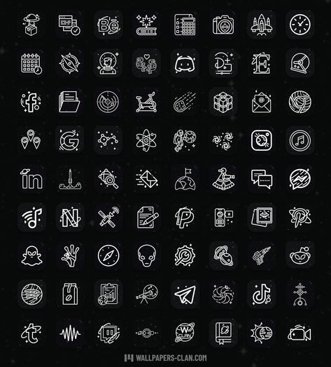 Goth Aesthetic App Icons - Goth Black App Icons, Widgets & Walls AE7 Black And White Console, Space App Icons, App Icon Black And White, Black And White App Icons, Game App Icon, Kawaii Space, Android App Icon, Iphone Image, White App Icons