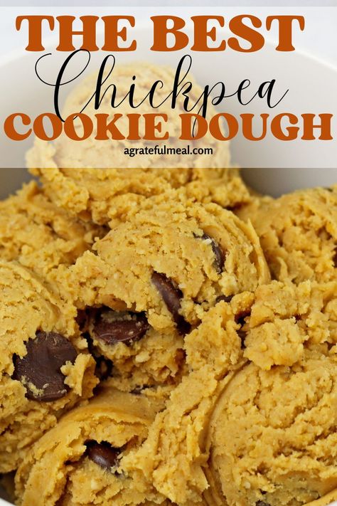 This healthy cookie dough recipe is a chickpea cookie dough that is completely edible and safe to eat raw. It's one of the best healthy snacks and the perfect easy snack ideas for anyone. Chickpea Cookie Dough Bites, Healthy Edible Cookie Dough, Healthy Cookie Dough Recipe, Healthy Protein Desserts, Easy Snack Ideas, Best Healthy Snacks, Chickpea Cookie Dough, Chickpea Cookies, Edible Cookie Dough Recipe