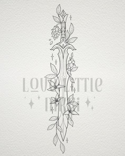 Glass Greatsword from Skyrim for the lovely Ashley 🗡️🍃 surrounded by botanicals from the game! I love doing video game designs, loved doing this one ✨ #skyrim #swordtattoo #skyrimdaily #tattoodesign Skyrim Tattoo Design, Skyrim Small Tattoo, Skyrim Inspired Tattoos, Simple Skyrim Tattoo, Minimalist Skyrim Tattoo, Paarthurnax Skyrim Tattoo, Skyrim Tattoo Swords, Skyrim Swords, Elder Scrolls Tattoo