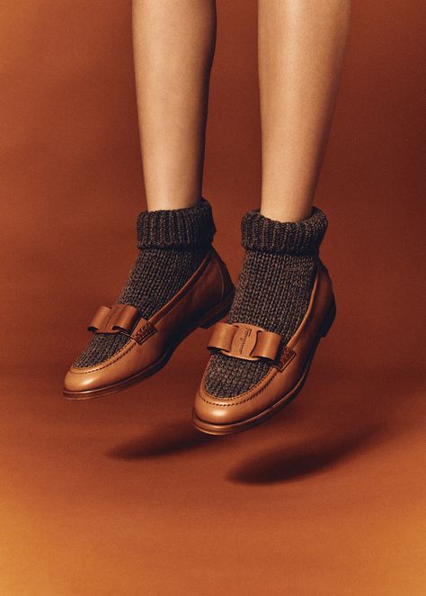 Leather Bow Sock Loafers | GRAZIA Magazine | Salvatore Ferragamo, Shop Now | Fashion Photo Shoot Dreams Really Do Come True, Fashion Photo Shoot, Valentino Boots, Star Shoe, Grazia Magazine, Fashion Shoots, Wish Upon A Star, Thigh Boot, Pointed Toe Boots