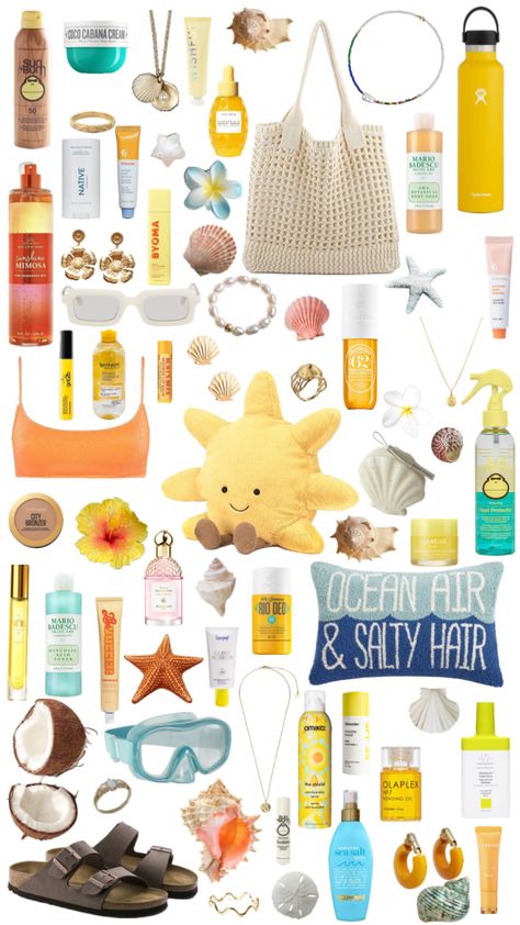 💛🔆💡🎫🍯✨ #beach #beachgirl #summer #summeraesthetic #beauty #fyp #vintage #jellycat #makeup #ocean Ocean Air, Salty Hair, Mama Mia, Create Collage, Beach Girl, My Vibe, Beach Party, Creative Play, Summer Aesthetic