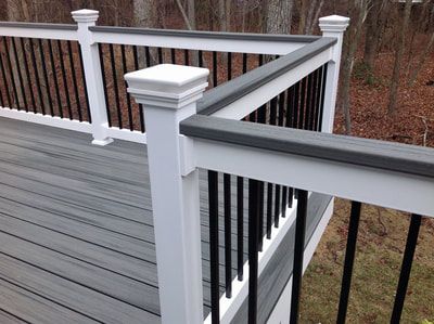 Front Decks, Versetta Stone, Porch Pictures, Basement Door, Grey Deck, Deck Skirting, Deck Seating, Deck Makeover, Porch Life