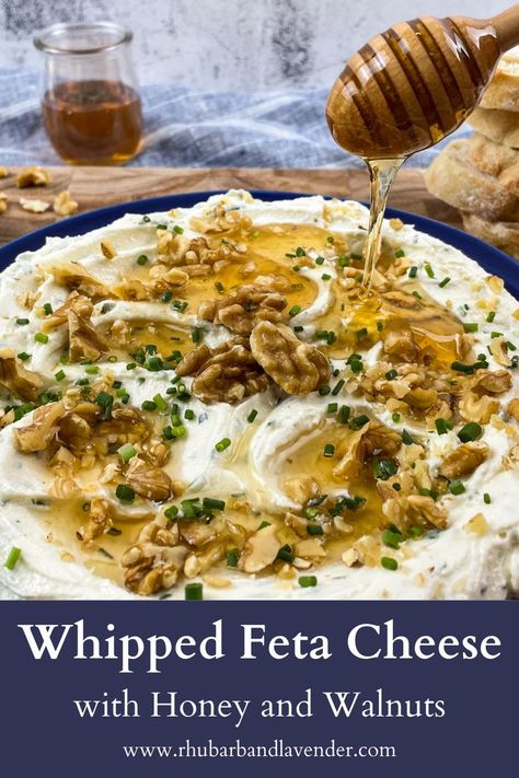 Whipped Feta With Honey, Whipped Feta Cheese, Feta With Honey, Cheese With Honey, Goat Cheese Dip, Cream Cheese Appetizer, Aphrodisiac Foods, Feta Cheese Recipes, Fried Goat Cheese