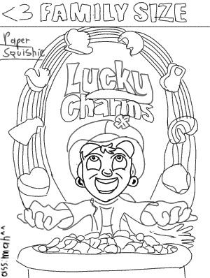 Lucky charms template by Mah ✓✓ Paper Squishy Lucky Charms, Paper Squishy Cereal, Paper Squishy Printable Template, Lucky Charms Drawing, Paper Squishy Ideas Template, Paper Squishy Template No Color, Paper Squishy Template Food, Paper Squishies Template, Paper Squishes Ideas