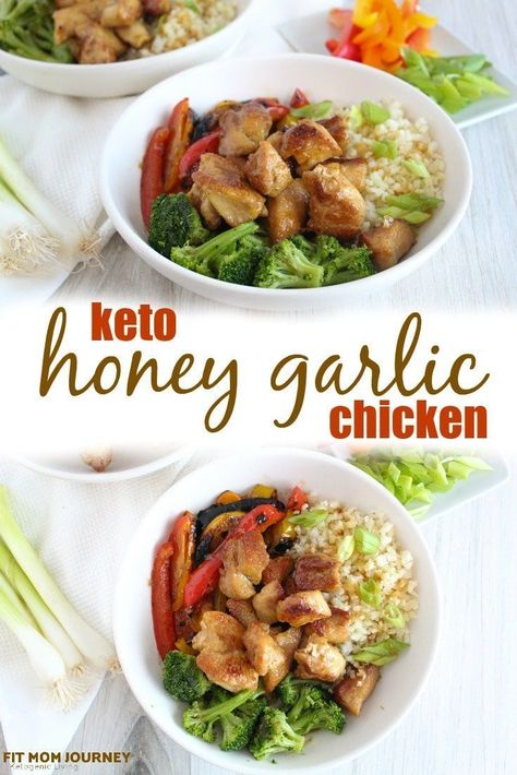 Keto Honey Garlic Chicken, Charred Peppers, Keto Honey, Honey Garlic Sauce, Honey Garlic Chicken, Low Carb Recipes Dessert, Keto Chicken, Honey Garlic, 5 Ingredient